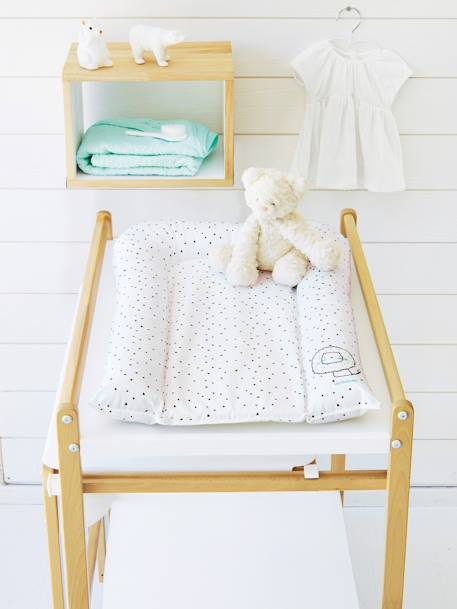Verschoningsmatras VERTBAUDET Leeuwen welp beige, bedrukt+ecru+groen, bedrukt+WIT GEDRUKTE - vertbaudet enfant 