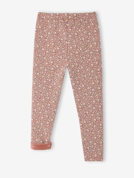 Meisjeslegging met fleecevoering Bruin met print+donkergrijs+grijs, bedrukt+inktblauw+rozenhout - vertbaudet enfant 