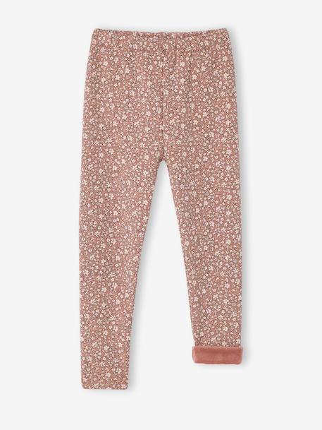 Meisjeslegging met fleecevoering Bruin met print+donkergrijs+grijs, bedrukt+inktblauw+rozenhout - vertbaudet enfant 