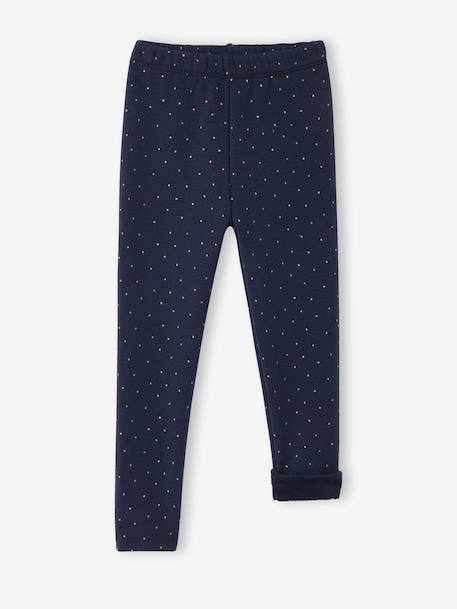 Meisjeslegging met fleecevoering Bruin met print+donkergrijs+grijs, bedrukt+inktblauw+rozenhout - vertbaudet enfant 