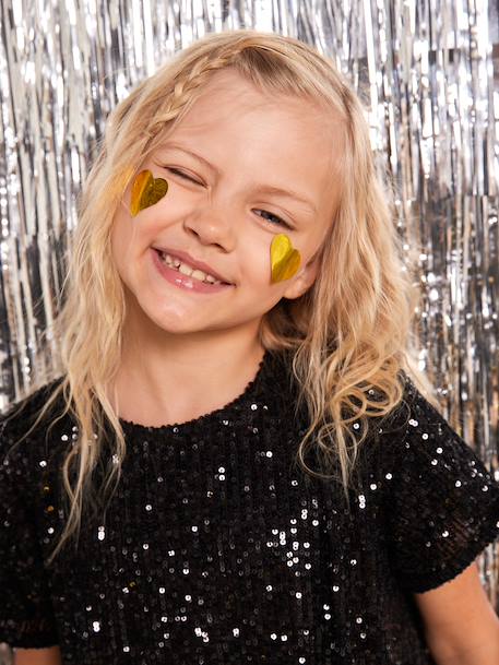 Meisjesjurk met pailletten kerst capsule moeder-dochter zwart - vertbaudet enfant 