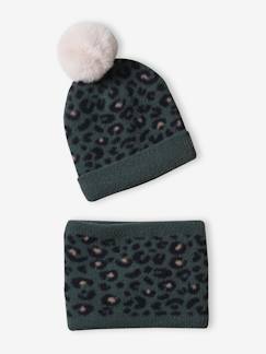 -Meisjes luipaard set muts + snood