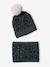 Meisjes luipaard set muts + snood groen - vertbaudet enfant 