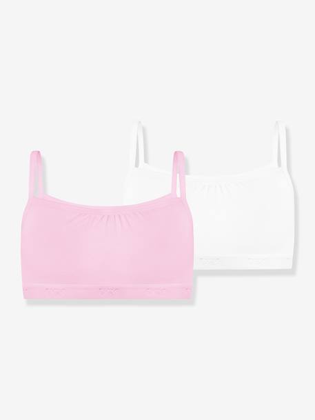 Set van 2 beha's voor meisjes Les Pockets Ecodim rozen - vertbaudet enfant 