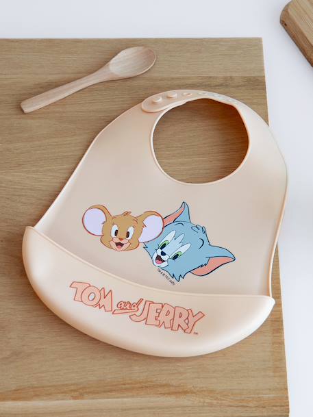 Tom en Jerry LONEY TUNES siliconen slabbetje beige - vertbaudet enfant 