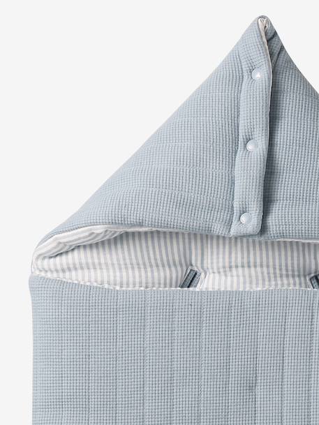 Engelennest KLEINE DINO van hydrofiel doek beige, bedrukt+grijsblauw+ijsblauw+print grenier+vanille+wit - vertbaudet enfant 