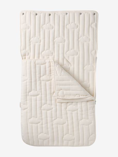 Engelennest KLEINE DINO van hydrofiel doek beige, bedrukt+grijsblauw+ijsblauw+print grenier+vanille+wit - vertbaudet enfant 