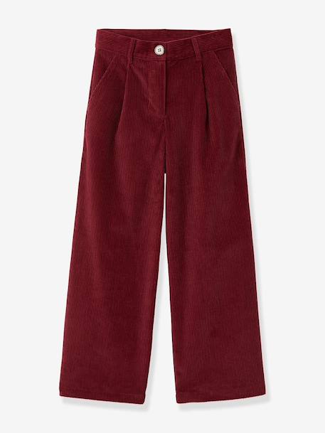 Wijde broek CYRILLUS beige+framboos+marineblauw - vertbaudet enfant 