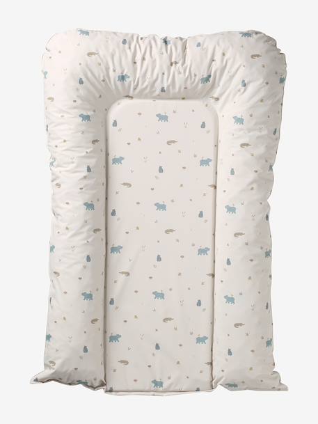 Verschoningsmatras VERTBAUDET Leeuwen welp beige, bedrukt+ecru+groen, bedrukt+WIT GEDRUKTE - vertbaudet enfant 