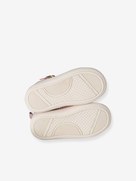 Zacht lederen sandalen voor baby's die kruipen goud+rozen - vertbaudet enfant 