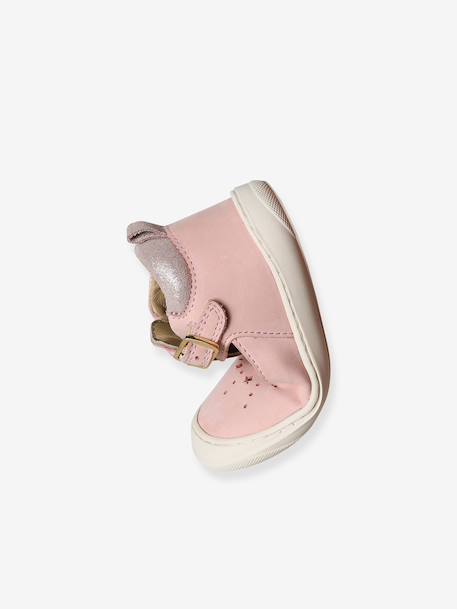Zacht lederen sandalen voor baby's die kruipen goud+rozen - vertbaudet enfant 