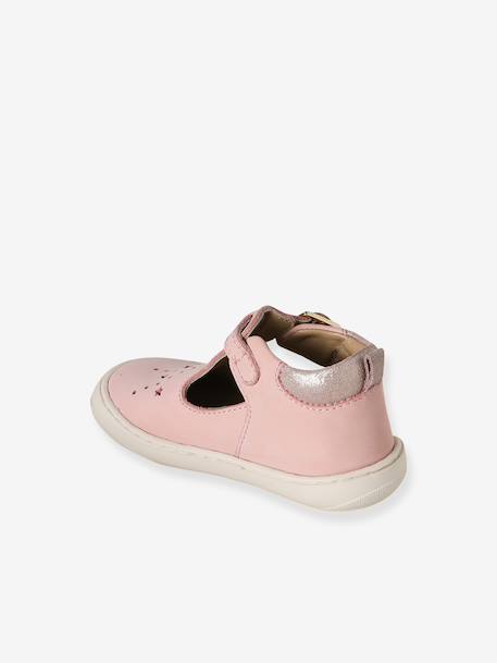 Zacht lederen sandalen voor baby's die kruipen goud+rozen - vertbaudet enfant 