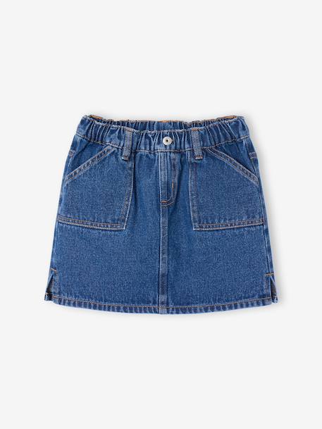 Jeans meisjesrok van Basics lichtblauw+middenblauw - vertbaudet enfant 