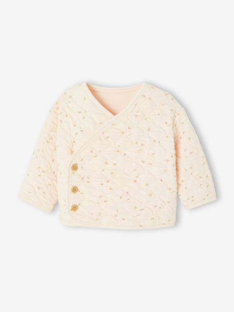 Cardigan met gekruiste opening voor pasgeborenen antraciet+gemêleerd beige+vanille - vertbaudet enfant 