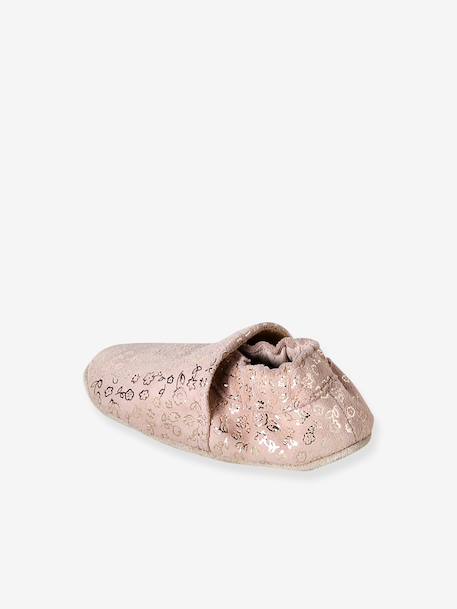 Elastische leren babyschoentjes in soepel leer goud+nachtblauw+oudroze+roze (poederkleur)+roze, bedrukt+veel roze+wit, bedrukt - vertbaudet enfant 