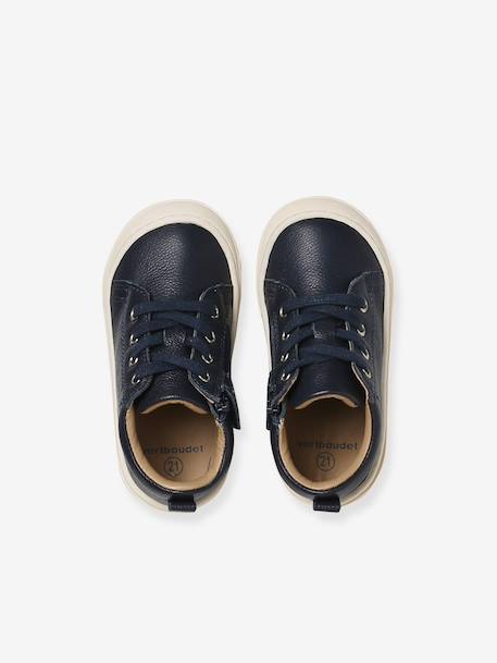 Leren babylaarsjes met veters voor de eerste stapjes blauw+kaki+kameel+marineblauw+veel blauw - vertbaudet enfant 