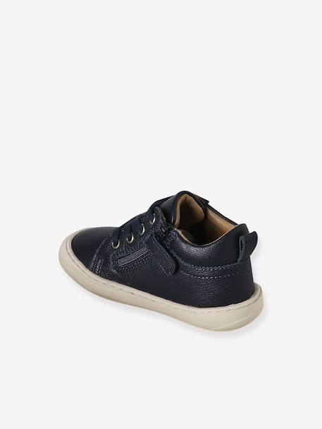 Leren babylaarsjes met veters voor de eerste stapjes blauw+kaki+kameel+marineblauw+veel blauw - vertbaudet enfant 