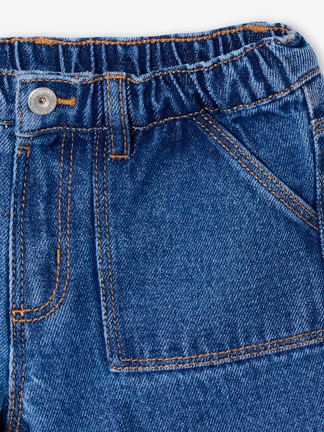 Meisjesshort van jeanstof Basics lichtblauw+middenblauw+ongewassen denim - vertbaudet enfant 