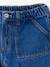 Meisjesshort van jeanstof Basics lichtblauw+middenblauw+ongewassen denim - vertbaudet enfant 