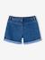 Meisjesshort van jeanstof Basics lichtblauw+middenblauw+ongewassen denim - vertbaudet enfant 