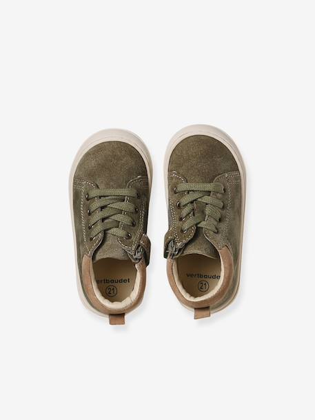 Leren babylaarsjes met veters voor de eerste stapjes blauw+kaki+kameel+marineblauw+veel blauw - vertbaudet enfant 