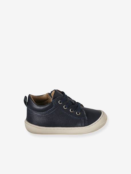 Leren babylaarsjes met veters voor de eerste stapjes blauw+kaki+kameel+marineblauw+veel blauw - vertbaudet enfant 