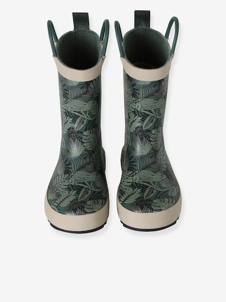 Regenlaarzen voor kinderen, kleutercollectie groen, bedrukt+veel blauw - vertbaudet enfant 
