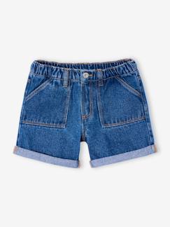 -Meisjesshort van jeanstof Basics 