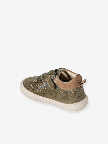 Leren babylaarsjes met veters voor de eerste stapjes blauw+kaki+kameel+marineblauw+veel blauw - vertbaudet enfant 
