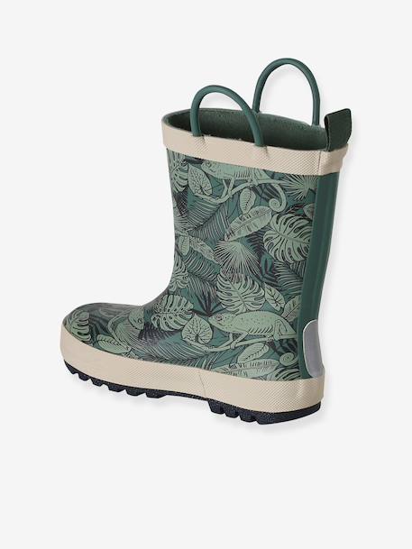 Regenlaarzen voor kinderen, kleutercollectie groen, bedrukt+veel blauw - vertbaudet enfant 