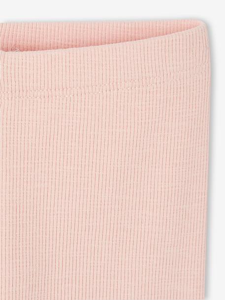 Baby legging in geribbelde tricot groen+lichtroze - vertbaudet enfant 