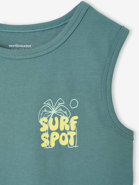 Hemdje voor jongens met surfprint blauwgroen - vertbaudet enfant 