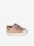Stoffen sneakers met klittenband babyjongen beige, bedrukt+donkerbruin - vertbaudet enfant 