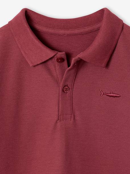 Poloshirt met korte mouwen voor jongens met borduurwerk op de borst blauw+lichtgeel+lichtkaki+MARINEBLAUW+terracotta+wit - vertbaudet enfant 