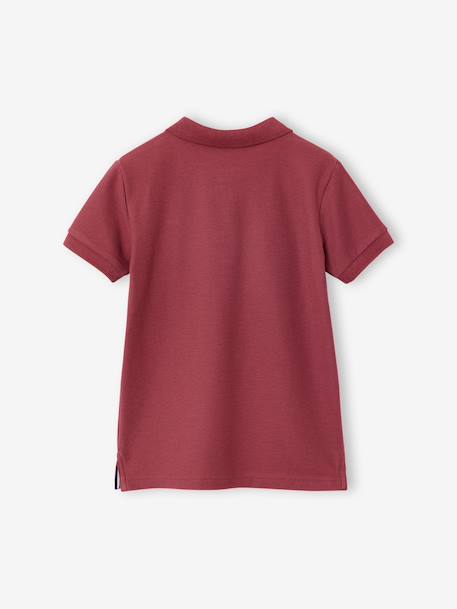 Poloshirt met korte mouwen voor jongens met borduurwerk op de borst blauw+lichtgeel+lichtkaki+MARINEBLAUW+terracotta+wit - vertbaudet enfant 