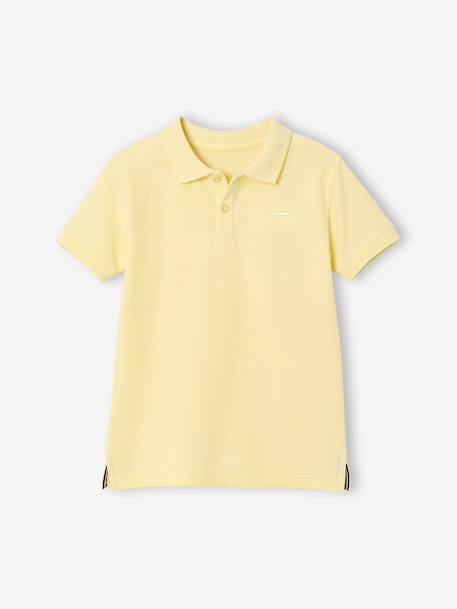 Poloshirt met korte mouwen voor jongens met borduurwerk op de borst blauw+lichtgeel+lichtkaki+MARINEBLAUW+terracotta+wit - vertbaudet enfant 
