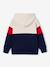sweater  met capuchon voor jongens met colourblocking bordeauxrood+rood - vertbaudet enfant 