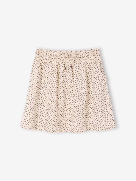 Meisjesrok met print beige+lichtroze+mintgroen+wit, bedrukt - vertbaudet enfant 