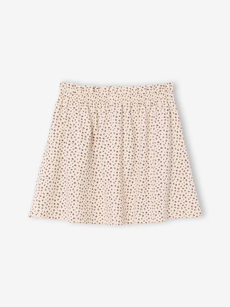 Meisjesrok met print beige+lichtroze+mintgroen+wit, bedrukt - vertbaudet enfant 
