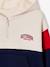 sweater  met capuchon voor jongens met colourblocking bordeauxrood+rood - vertbaudet enfant 