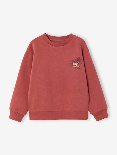 Sweater met ronde hals voor jongens met lange mouwen pastelgeel+rozenhout - vertbaudet enfant 