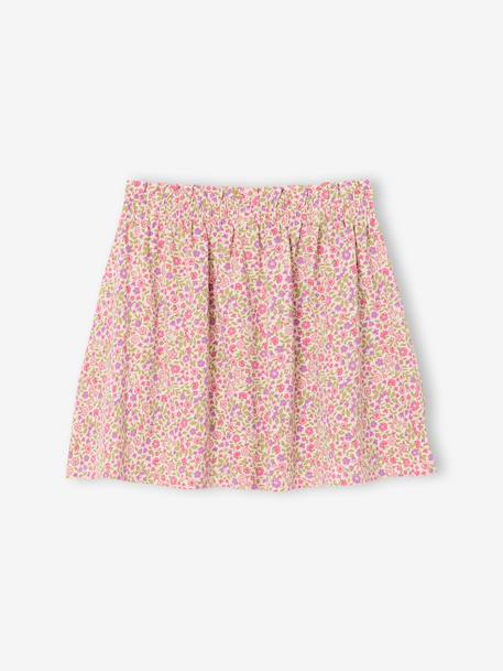 Meisjesrok met print beige+lichtroze+mintgroen+wit, bedrukt - vertbaudet enfant 