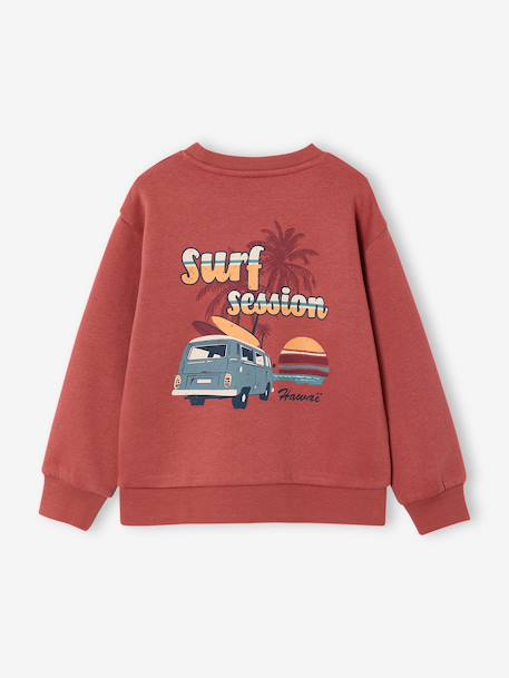 Sweater met ronde hals voor jongens met lange mouwen pastelgeel+rozenhout - vertbaudet enfant 