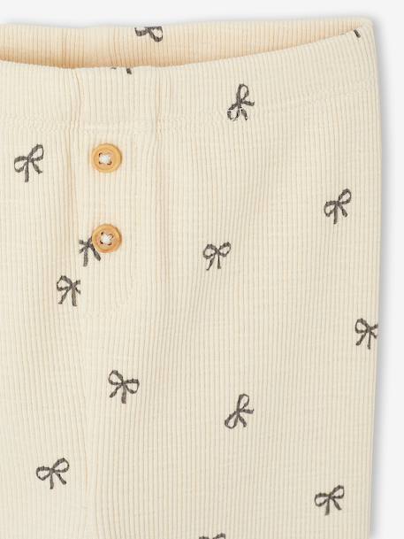 Effen geribbelde legging voor baby saliegroen+vanille - vertbaudet enfant 