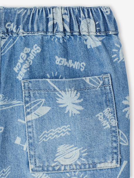 Denim jongensbermuda, gemakkelijk aan te trekken blauw, bedrukt+blauw, gestreept+denimgrijs+double stone+stone - vertbaudet enfant 