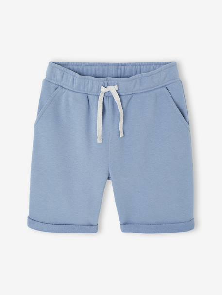 Jongensbermuda van molton chambrayblauw+Donkerblauw+pecannoot - vertbaudet enfant 