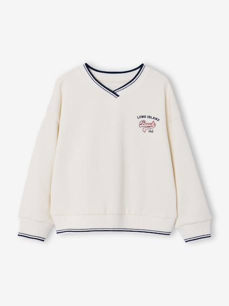 sweater jongen met V-hals ecru - vertbaudet enfant 