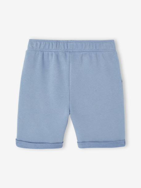 Jongensbermuda van molton chambrayblauw+Donkerblauw+pecannoot - vertbaudet enfant 