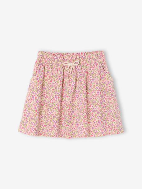 Meisjesrok met print beige+lichtroze+mintgroen+wit, bedrukt - vertbaudet enfant 