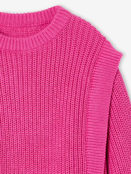 Trui met ruches op de schouder voor meisjes pioenroos - vertbaudet enfant 